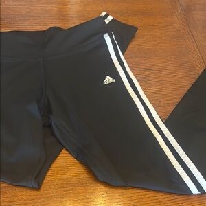 Women’s Small Adidas Black Leggings with Signature Stripes